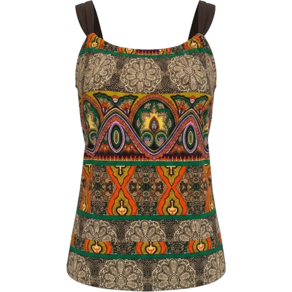Vintage A. Byer Festival  Paisley Artisan-Inspired Tank Top Y2K Boho Womens M